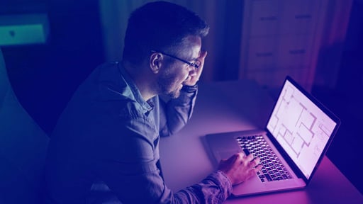Man working on laptop